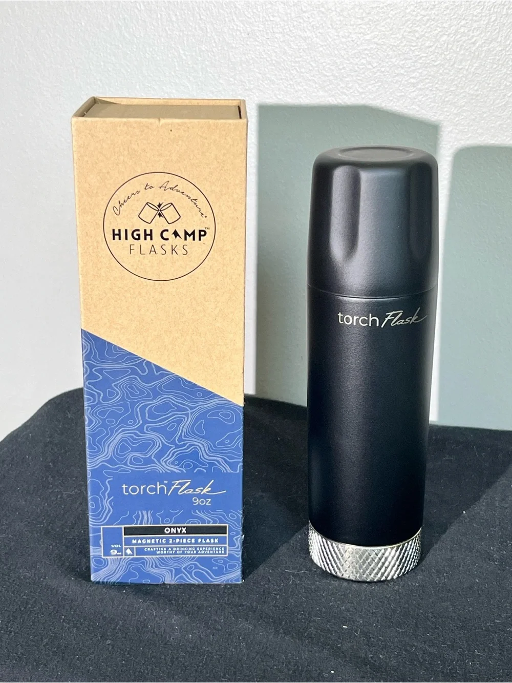 High Camp Torch Flask 9oz Onyx NWT Stainless Steel Insulated Travel Flask